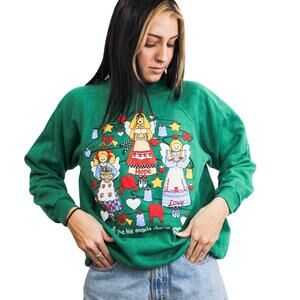 Christmas Angel - XL / Vintage Ugly Christmas Sweatshirt / Holiday / Party